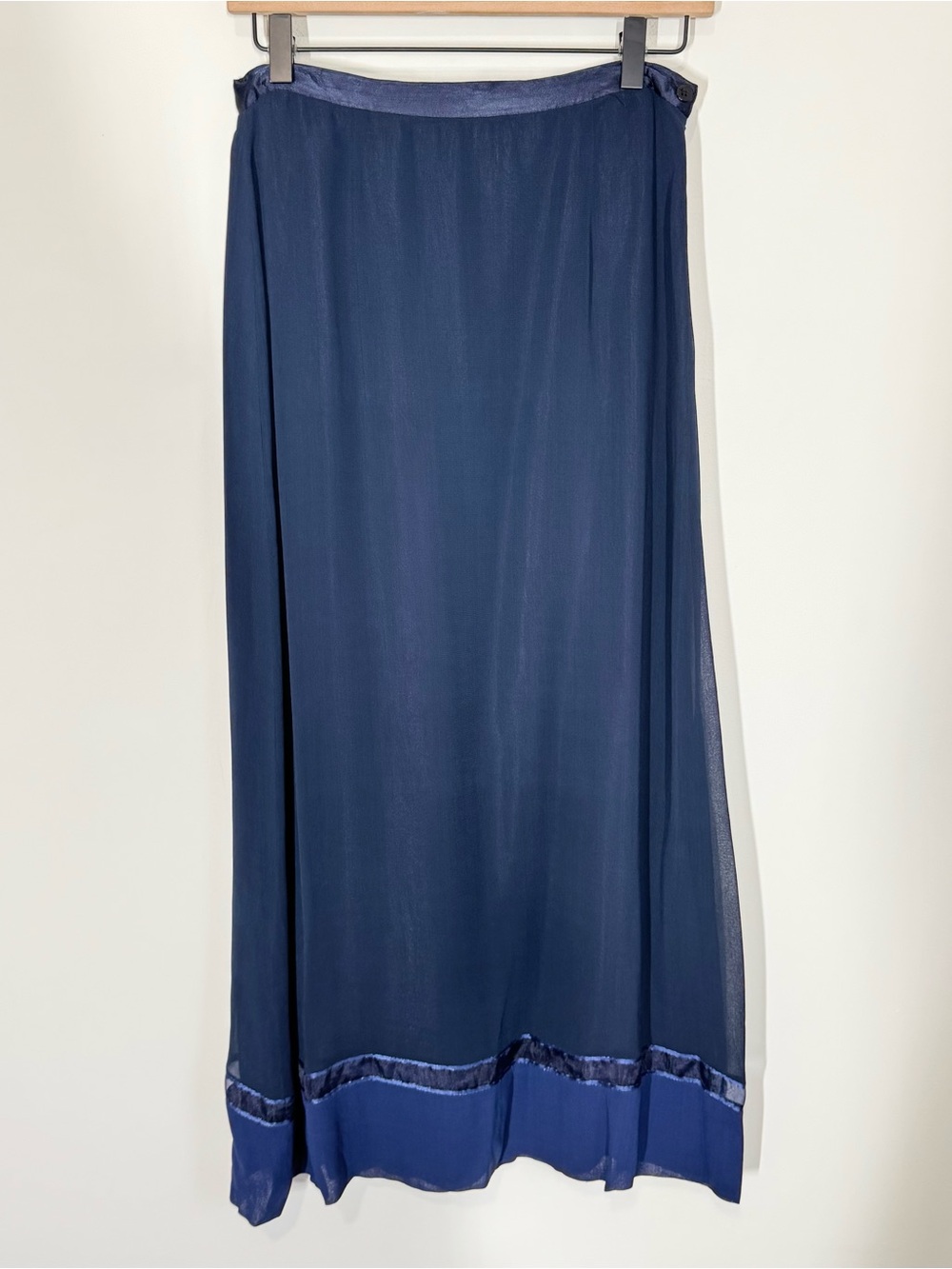 Vintage 90s Express Maxi Skirt Size S Navy Sheer Boho Practical Magic Sabrina